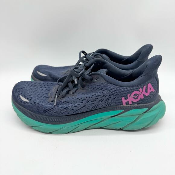 HOKA Clifton 8 Running Shoe In Outer Space Atlantis Size 7.5B Outdoor Athletic - Picture 7 of 13